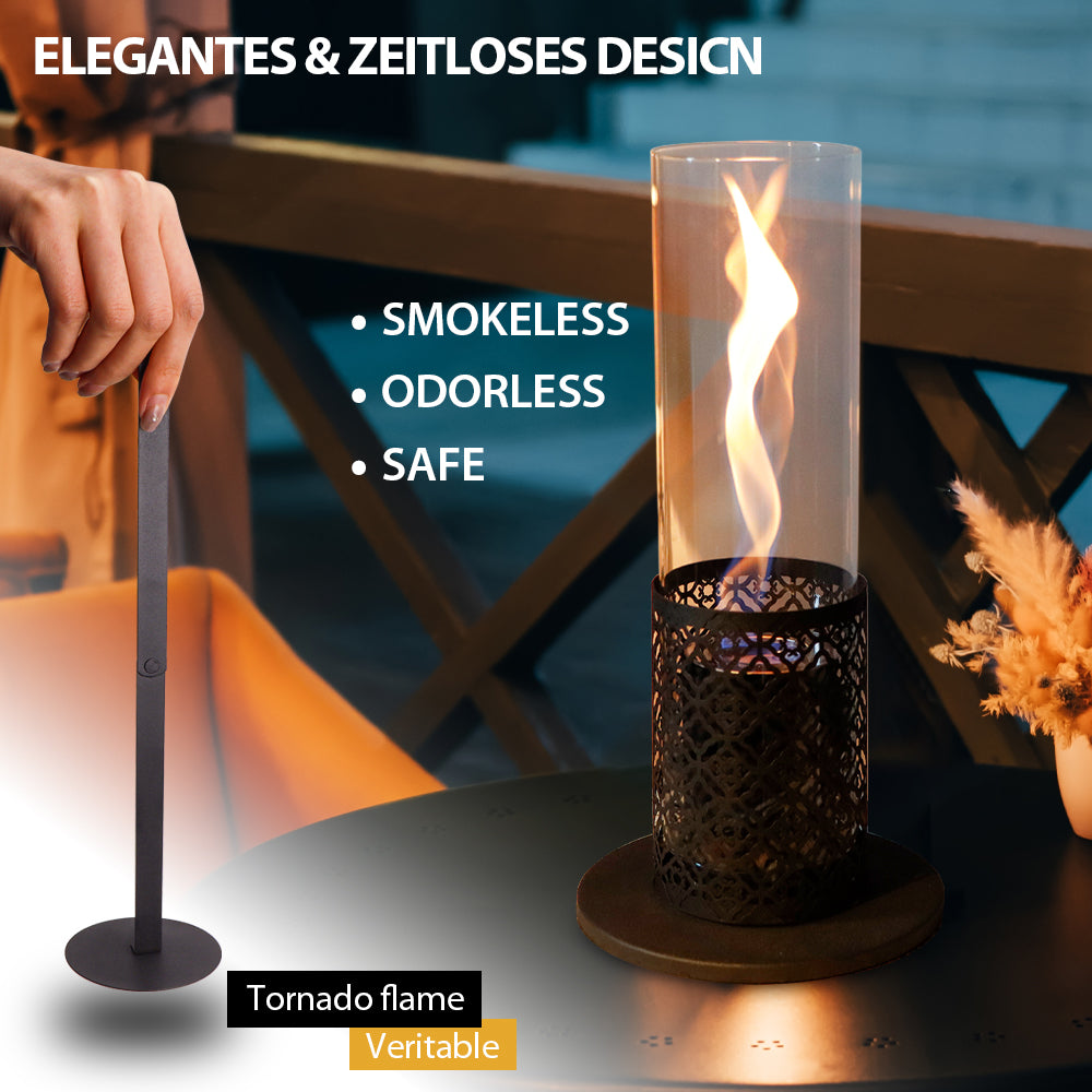 Spiral Flame Ambient Bio-Ethanol Fireplace, Tempered Glass Fire Shield, Safe and Worry-Free-4