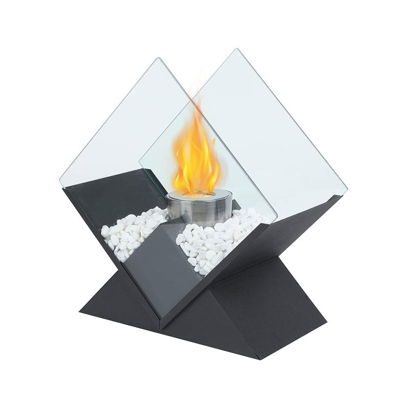 14.5 Inch Tall Portable Tabletop Fireplace | Elevated Bio-Ethanol Fire Bowl for Indoor & Outdoor Decor | Ventless Dancing Flame-1