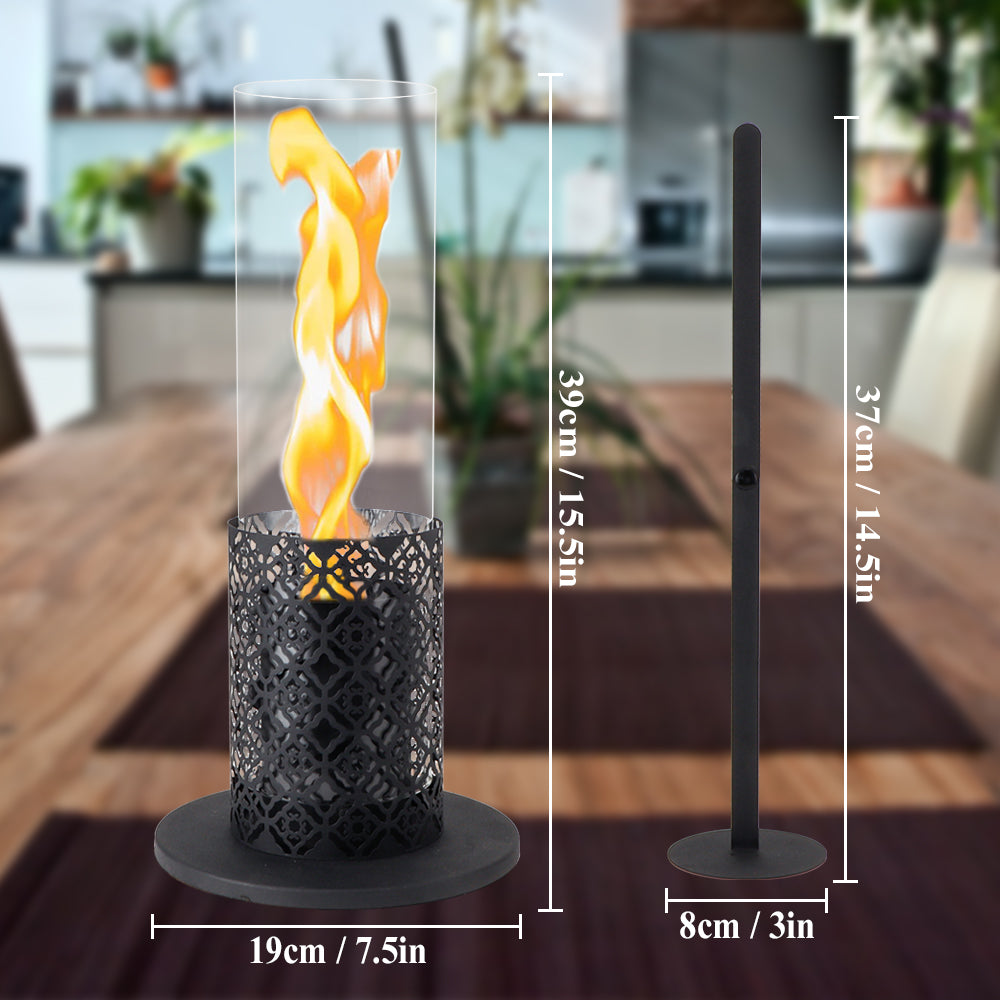 Spiral Flame Ambient Bio-Ethanol Fireplace, Tempered Glass Fire Shield, Safe and Worry-Free-3