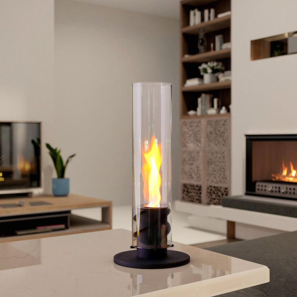 Spiral Flame Ambient Bio-Ethanol Fireplace, Tempered Glass Fire Shield, Safe and Worry-Free-1