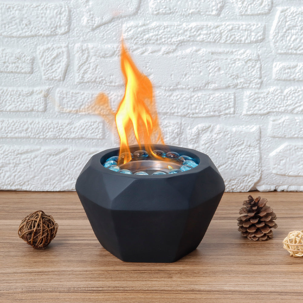 6"x4" JHY Portable Tabletop Fireplace Cement Tabletop Fire Pit-0
