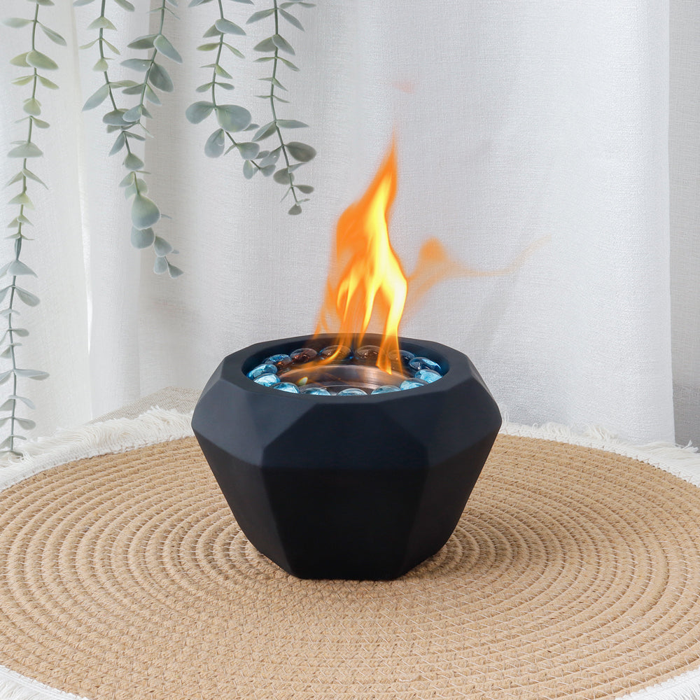 6"x4" JHY Portable Tabletop Fireplace Cement Tabletop Fire Pit-1