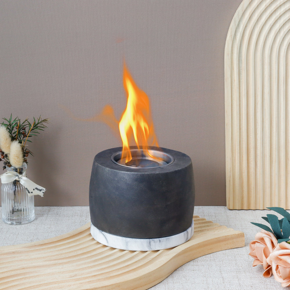 Black Graphite Color Cement Fireplace Concrete Fire Bowl Indoor Fire Pit-4