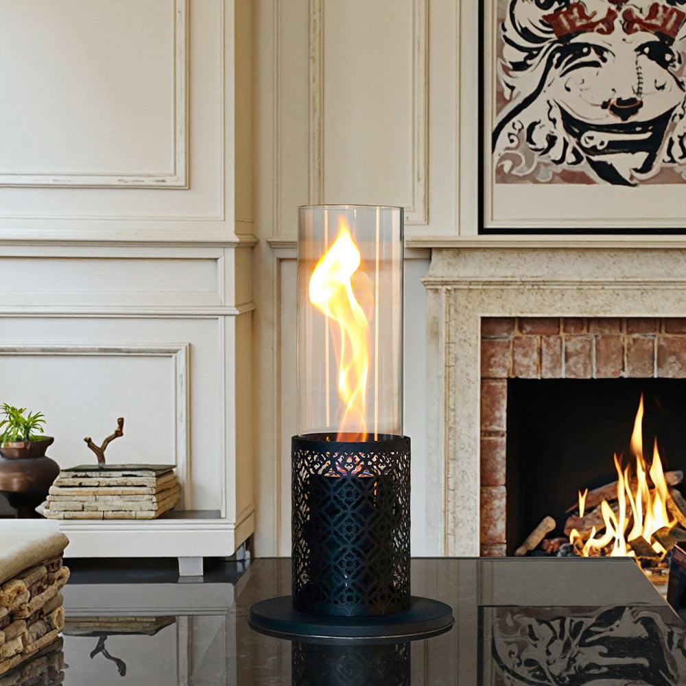 Spiral Flame Ambient Bio-Ethanol Fireplace, Tempered Glass Fire Shield, Safe and Worry-Free-0